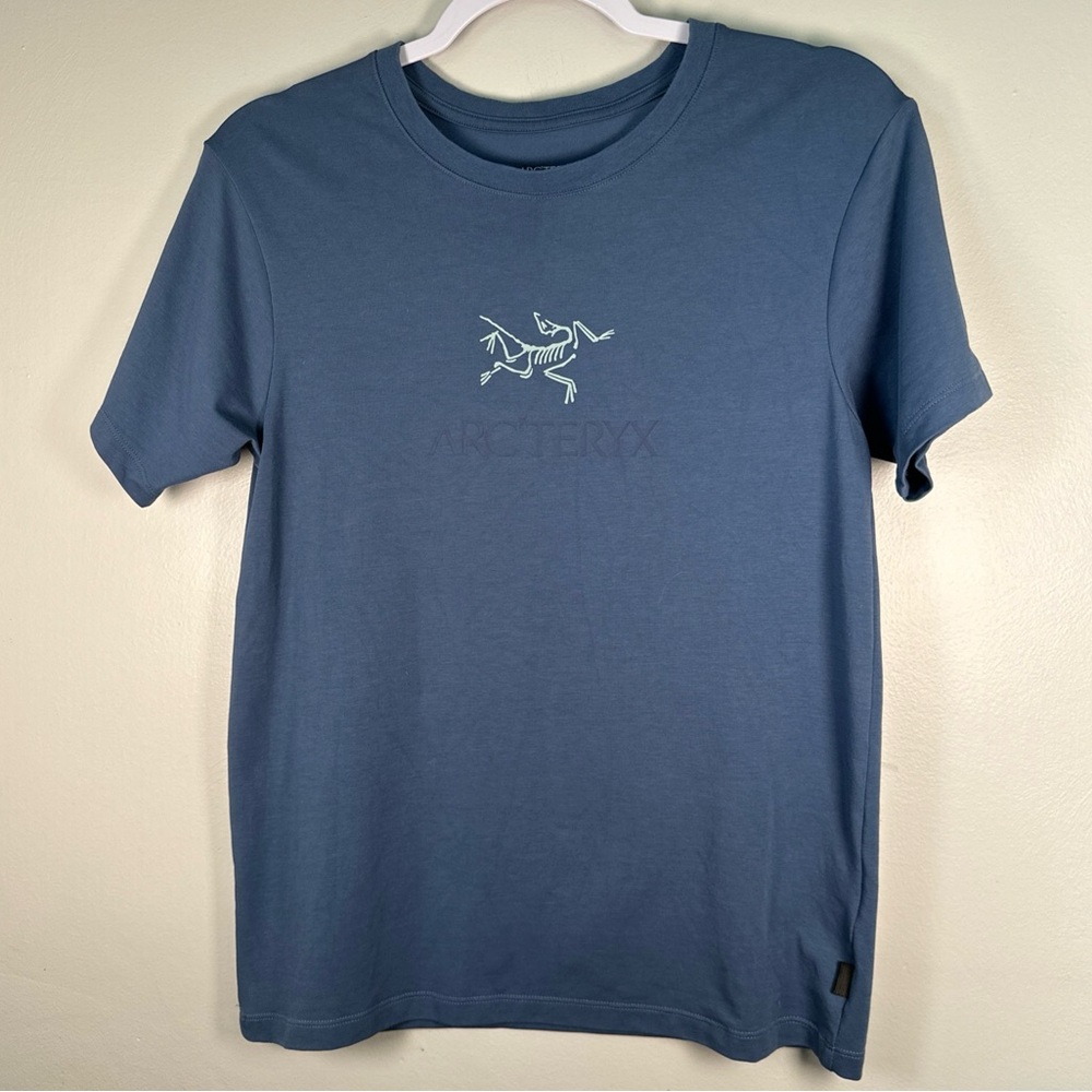 Arcteryx Womens Arc’word T-Shirt Moonlit Blue Logo XXS Outdoor Activewear